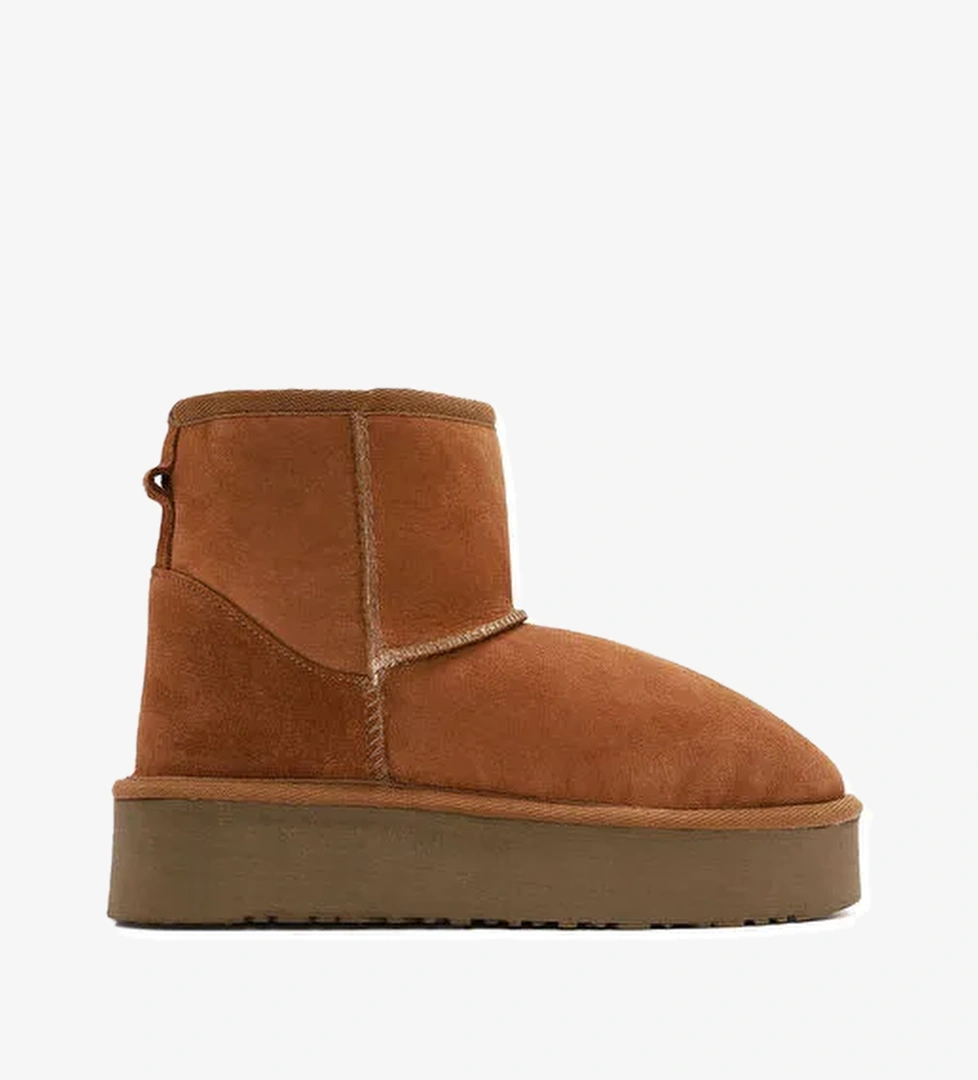 Derimod Derimod Kadın Taba Kalın Tabanlı Süet Deri Bot 24WFD153510 | Boyner Taba - 1. görsel