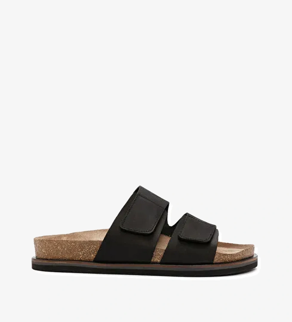 Derimod Derimod Erkek Siyah Nubuk Deri Terlik 25SFD6253V3 Sandalet & Terlik | Boyner Siyah - 1. görsel