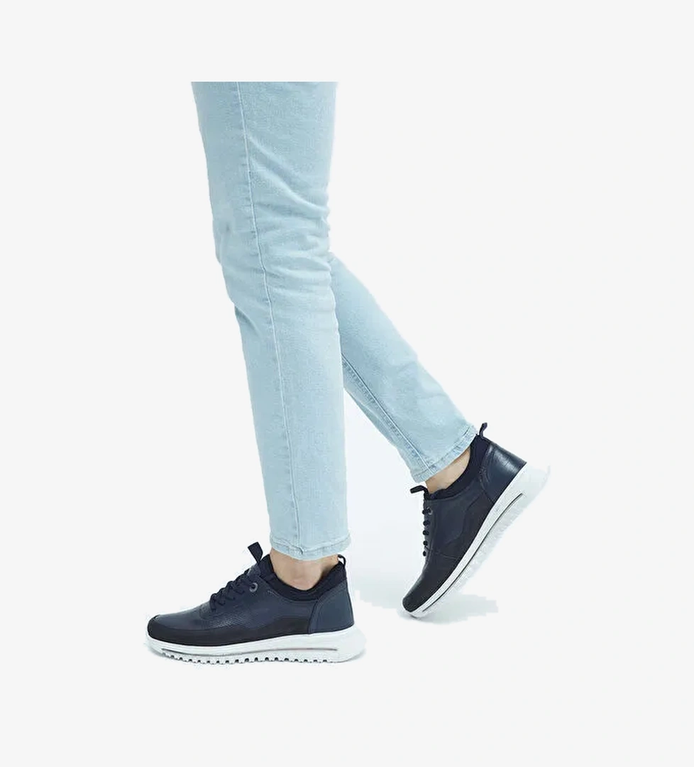 Tamer Tanca Erkek Hakiki Deri Lacivert Sneakers & Spor Ayakkabı - Görsel 1