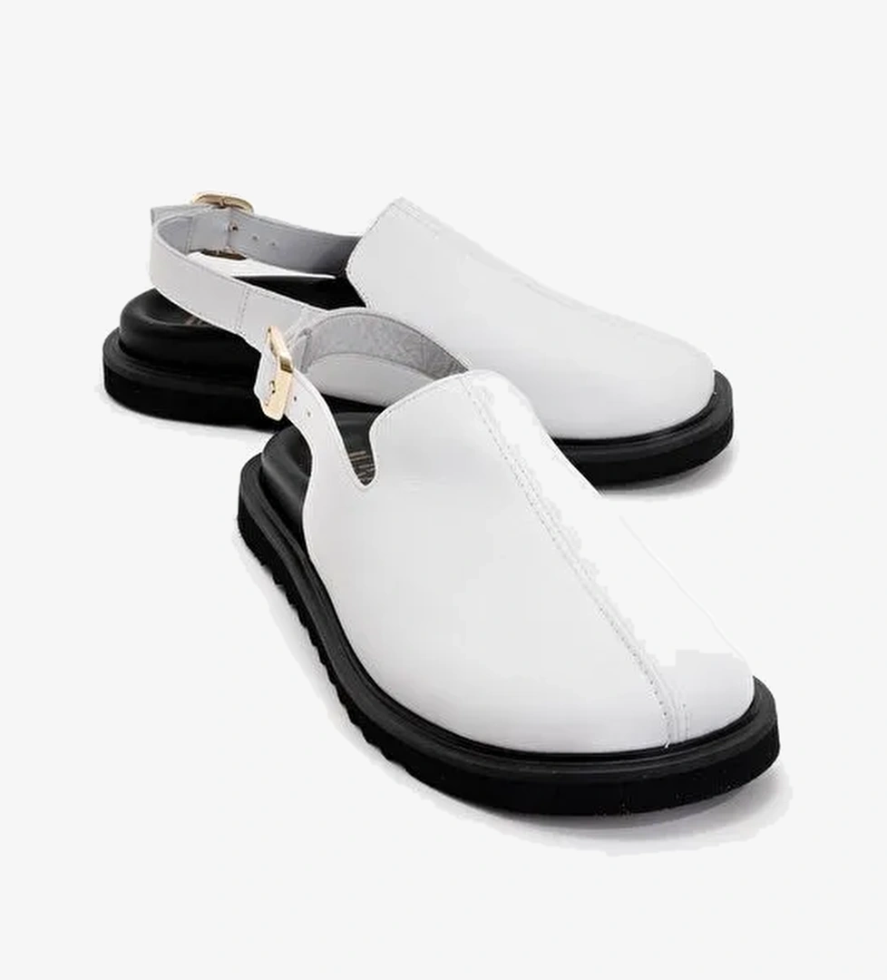 Luvi Shoes Siyah Kadın Deri Sandalet 222-24049 - Görsel 1