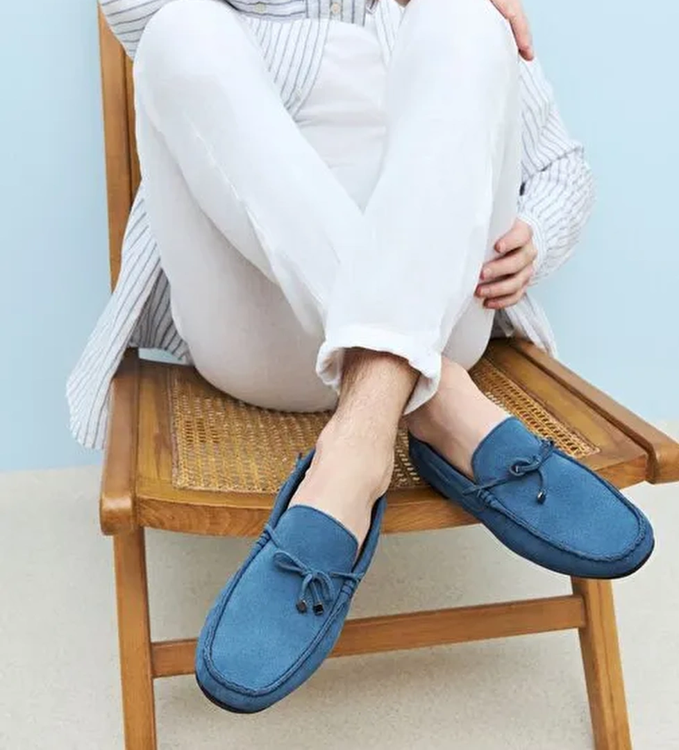 Ziya, Erkek Hakiki Deri Ayakkabı 1511007ZB012 Mavi - Görsel 1