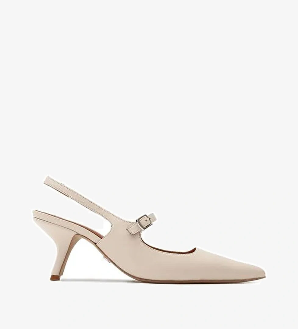 Jabotter Louvre Deri Stiletto - Görsel 1