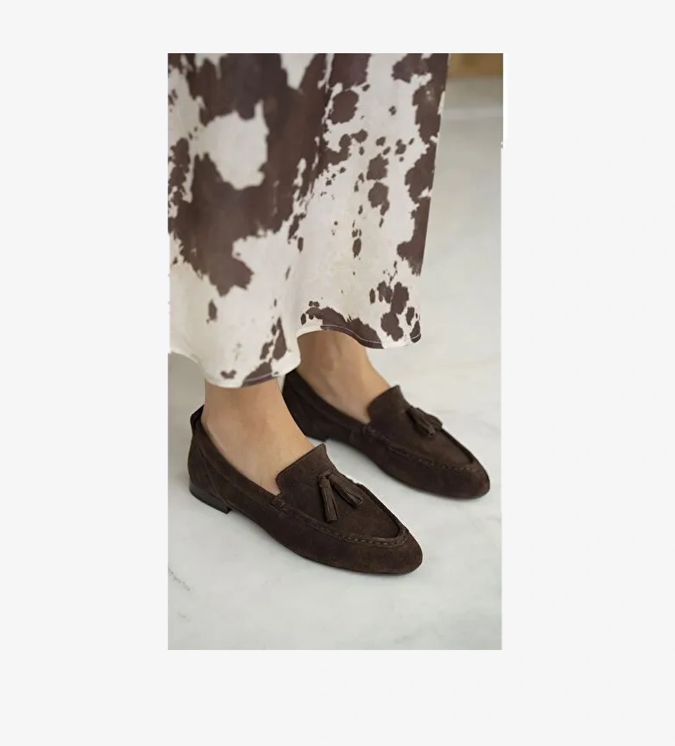 Gobert Kahve Süet Hakiki Deri Makosen Ayakkabı - Görsel 1