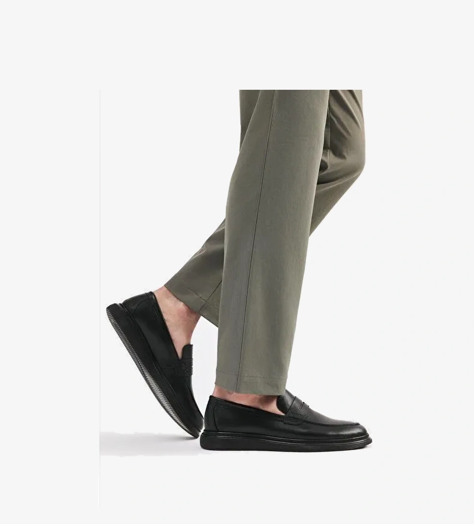Hakiki Deri Siyah Erkek Loafer - Görsel 1