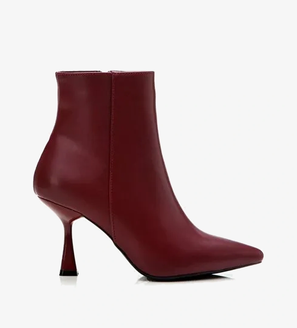 Bordo Kadın Topuklu Bot - Görsel 1