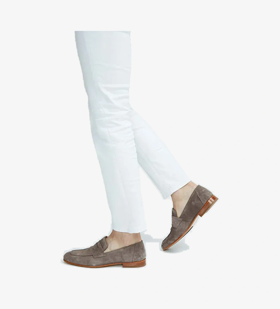 Tamer Tanca Erkek Hakiki Deri Kahverengi Loafer Ayakkabı - Görsel 1