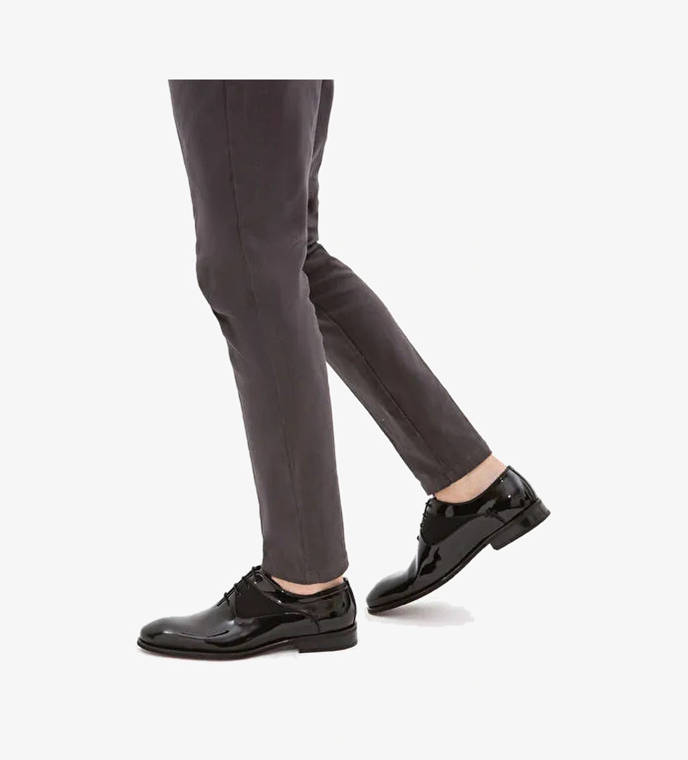 Tamer Tanca Erkek Hakiki Deri Siyah Rugan Klasik Ayakkabı - Görsel 1