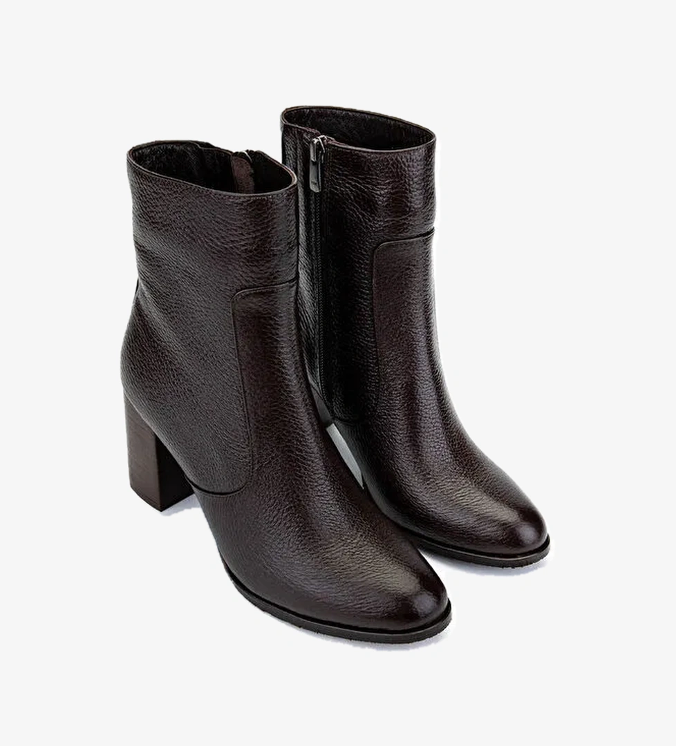 Tamer Tanca Kadın Hakiki Deri Kahverengi Floter Klasik Bot - Görsel 1