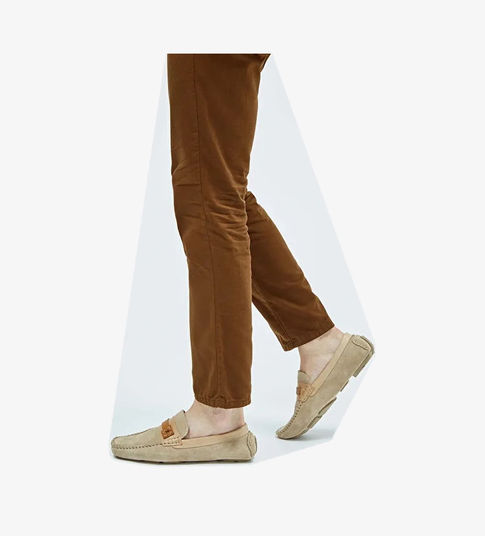 Tamer Tanca Erkek Hakiki Deri Bej Loafer Ayakkabı - Görsel 1