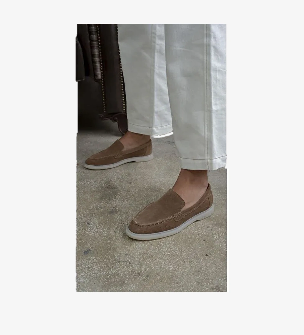 Elroy Camel Süet Hakiki Deri Makosen Ayakkabı - Görsel 1