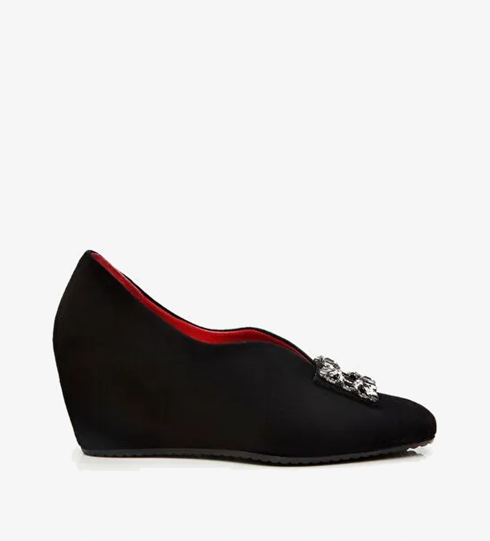 Kadın Deri Toka Detaylı Dolgu Topuklu Ayakkabı - Görsel 1