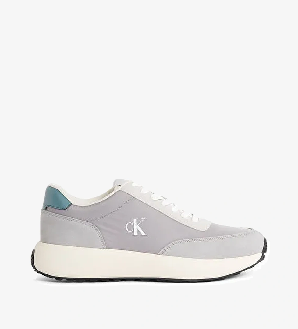 Calvin Klein Gri Erkek Deri Sneaker ATHLEISURE RUNNER LACEUP MIX - Görsel 1