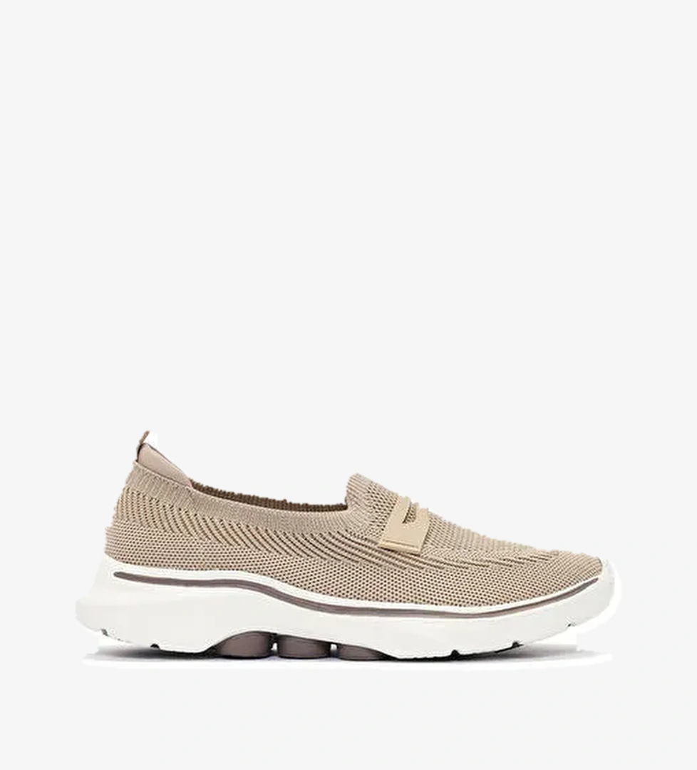 Derimod Zero Kadın Bej Kumaş Kalın Tabanlı Sneaker 25SFE49516F - Görsel 1