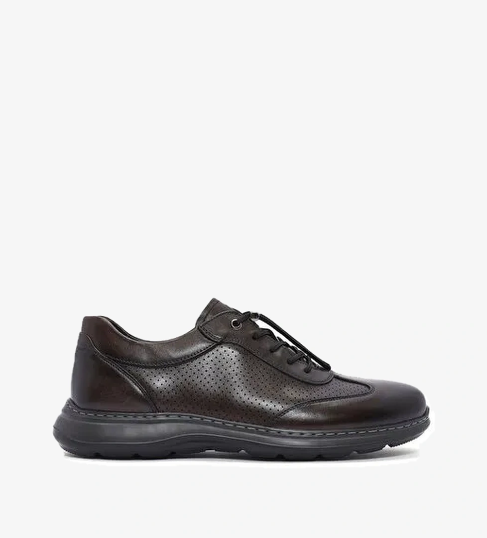 Erkek Kahverengi Bağcıklı Deri Casual Ayakkabı 25SFD694718 - Görsel 1