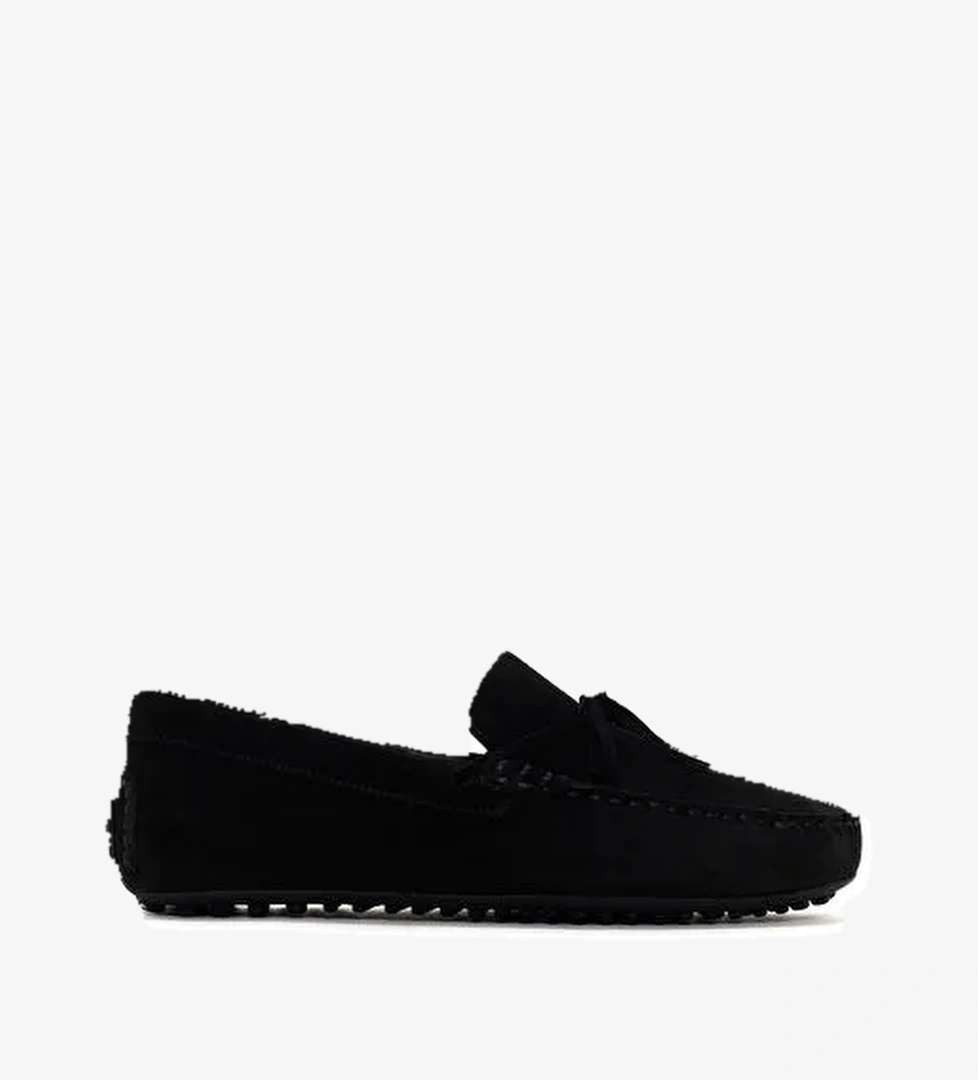 Erkek Siyah Süet Deri Casual Loafer 25SFD630010 - Görsel 1