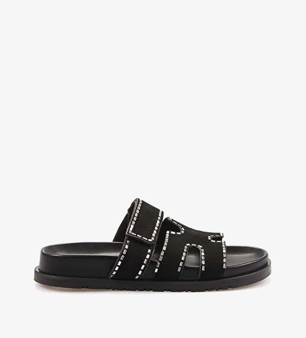 Rouge Hakiki Deri Süet Kadın Terlik 3092-1 - Görsel 1