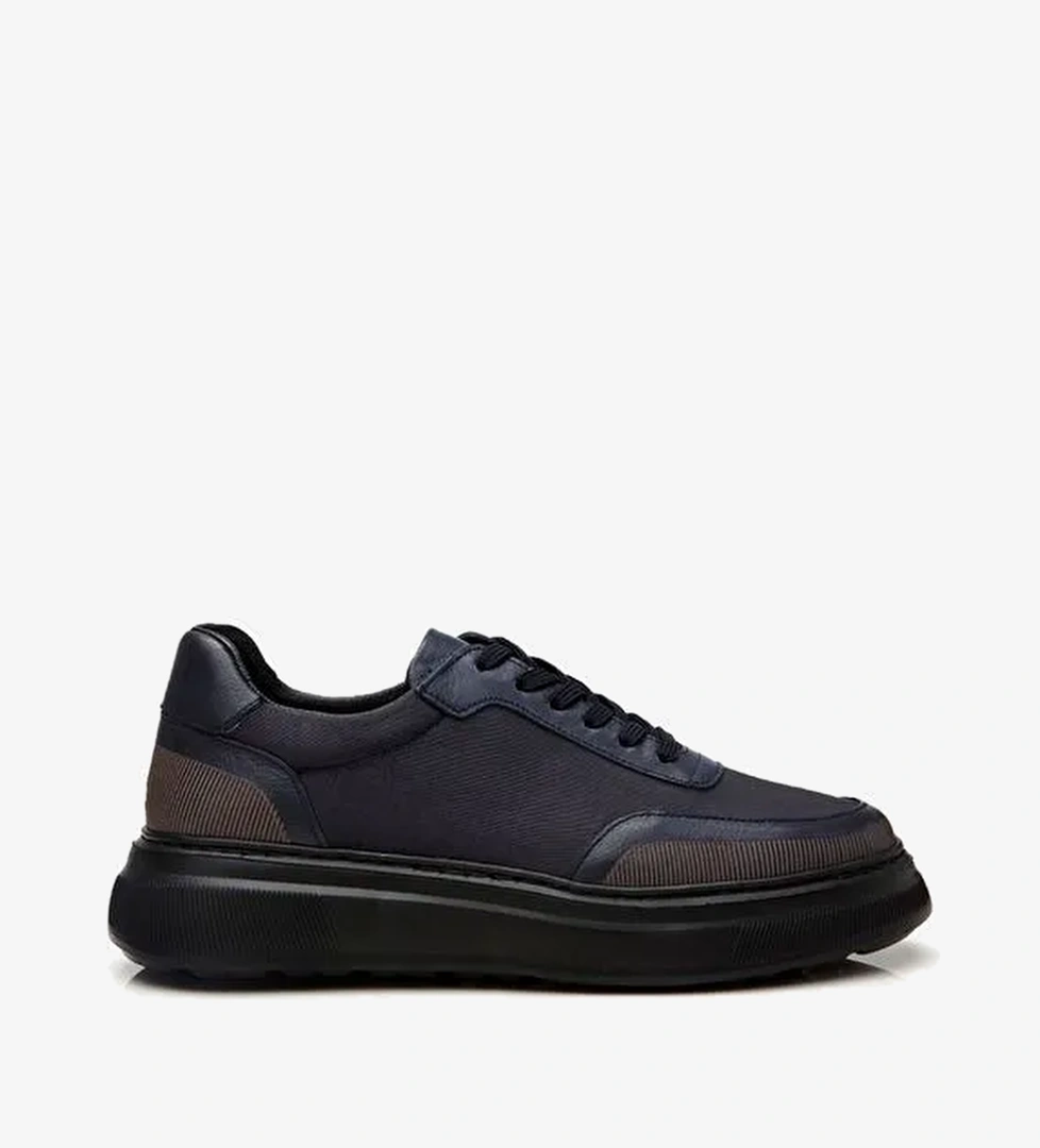 Erkek Deri Lacivert Ultra Hafif Tabanlı Spor Ayakkabı - Görsel 1