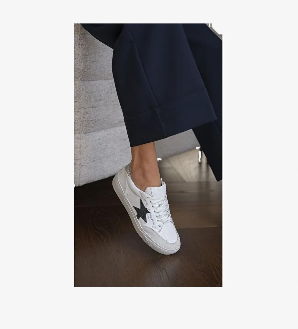 Harden Beyaz Hakiki Deri Spor Ayakkabı - Görsel 1