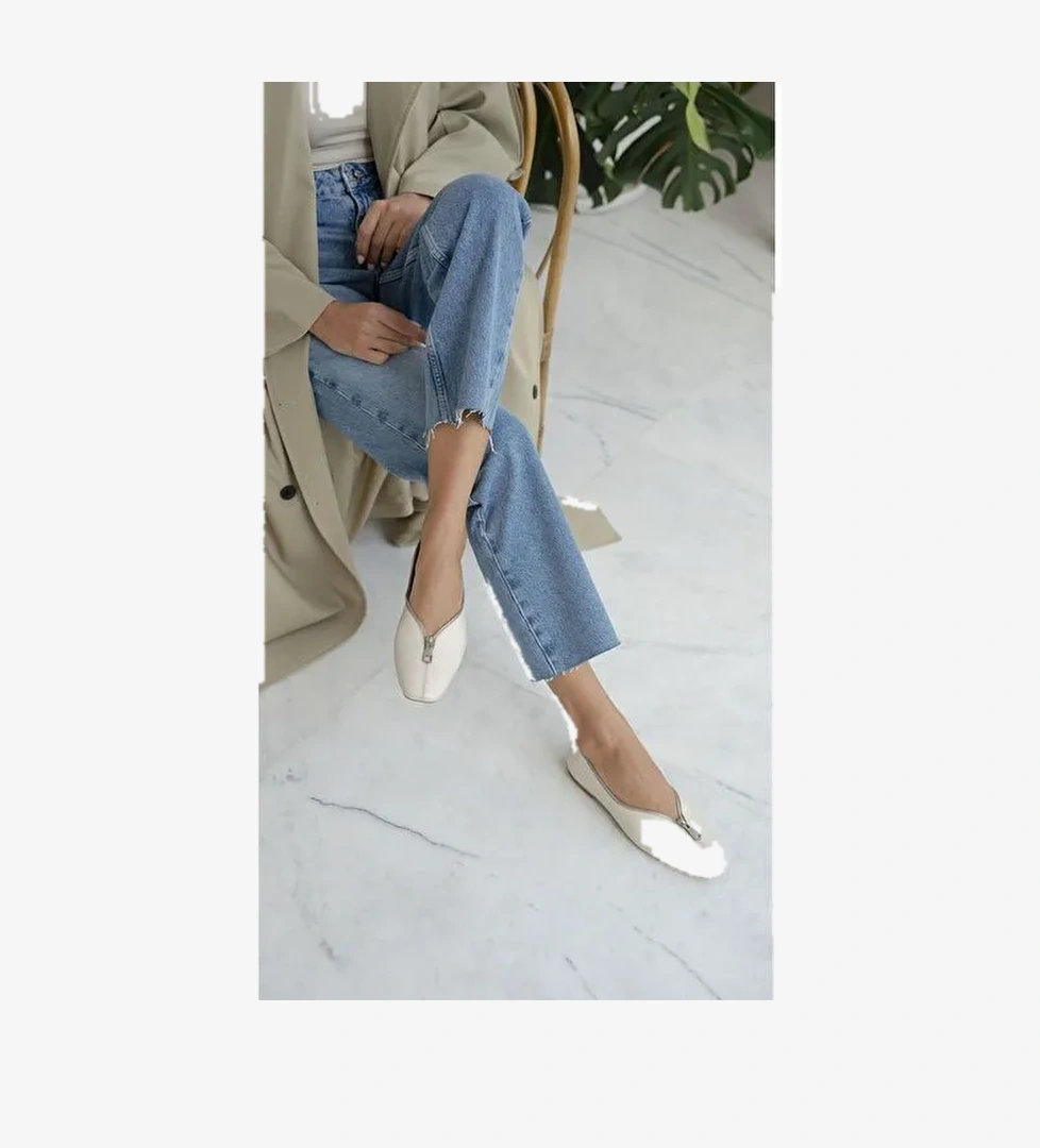 Andoni Ekru Hakiki Deri Babet - Görsel 1