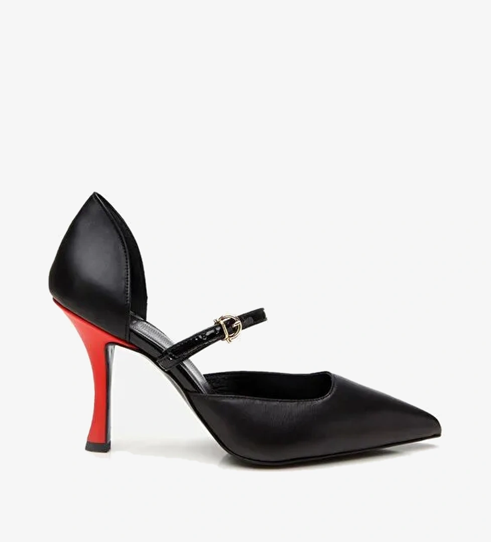 Kadın Rugan Deri Kemerli Stiletto - Görsel 1