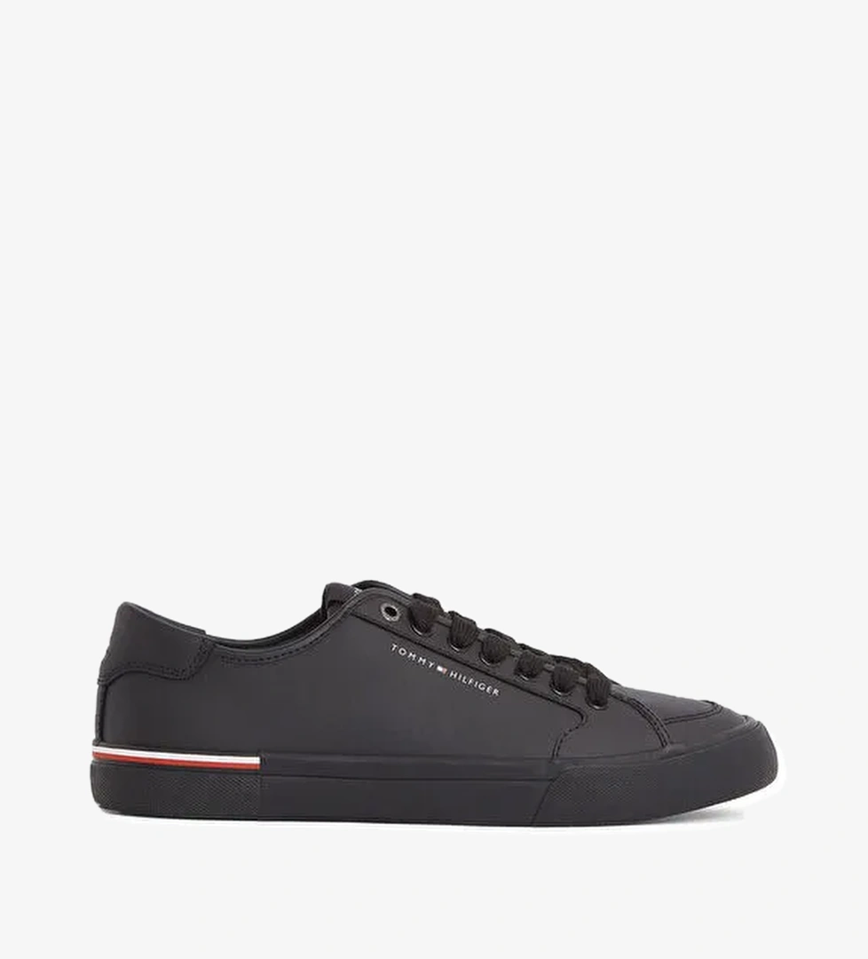 Tommy Hilfiger Siyah Erkek Sneaker CORE CORPORATE VULC LEATHER