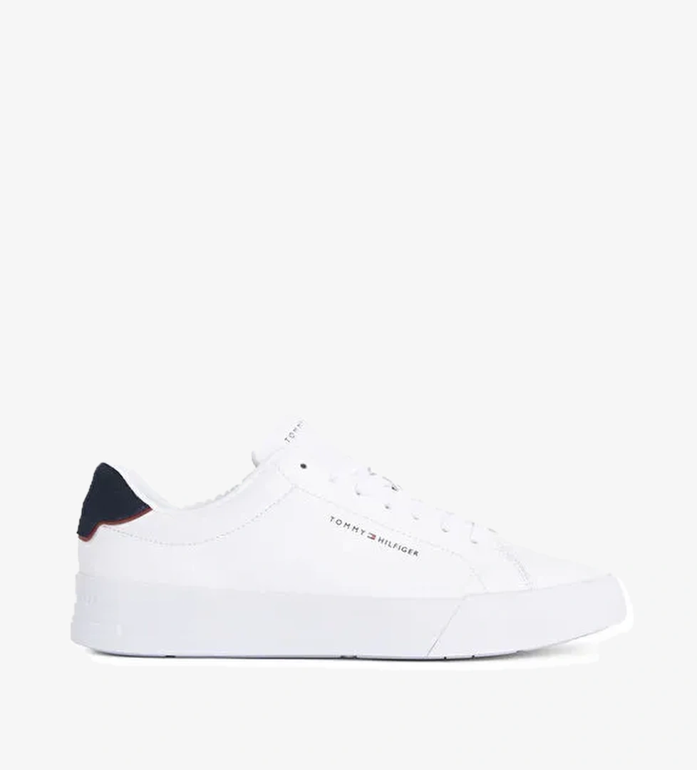 Tommy Hilfiger Beyaz Erkek Sneaker TH COURT LTH DETAIL ESS
