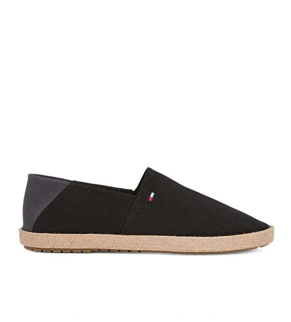 Tommy Hilfiger Siyah Erkek Espadril HILFIGER ESPADRILLE CORE TEXTILE - Görsel 1