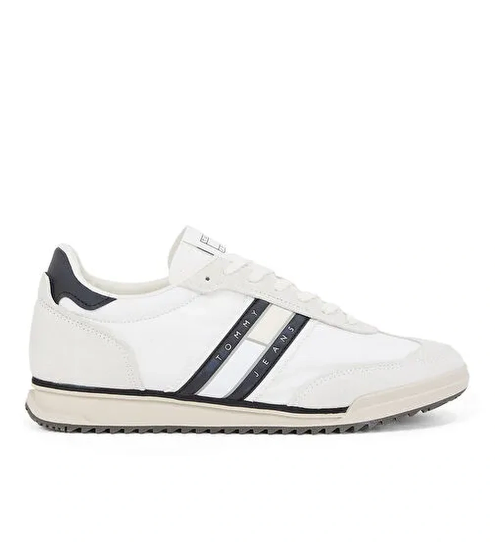 Tommy Hilfiger Beyaz Erkek Deri Sneaker TJM RETRO RUNNER CLEATED - Görsel 1