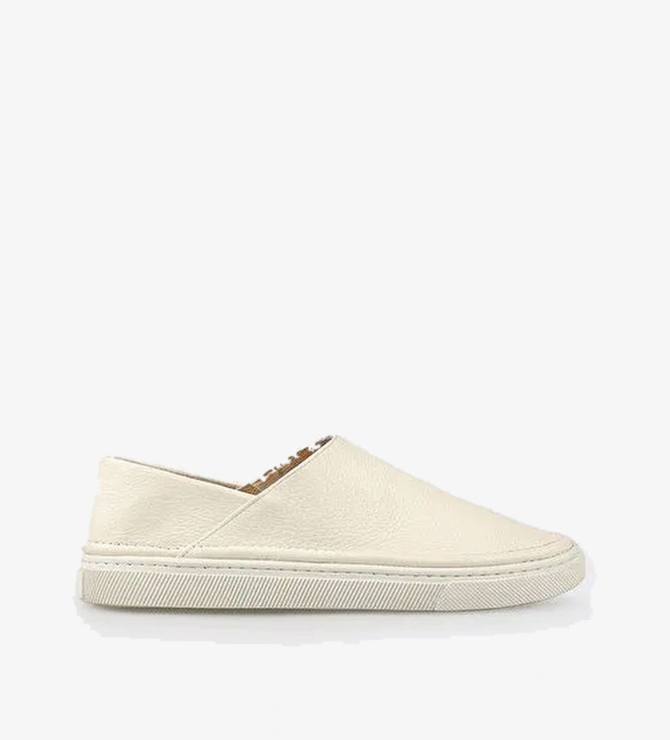 Bej Deri Kadın Spor Ayakkabı - Görsel 1