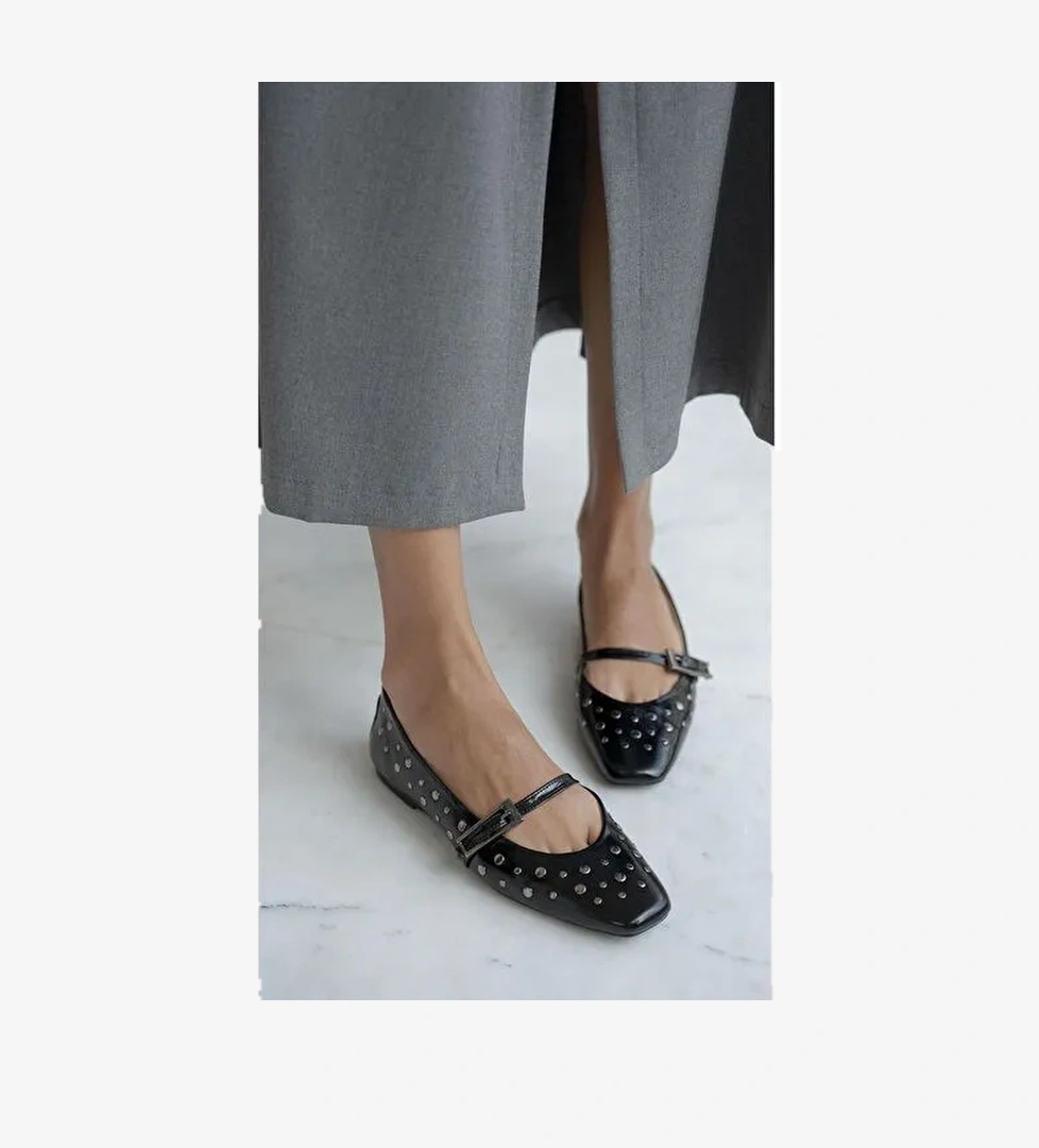 Kasius Siyah Rugan Hakiki Deri Babet - Görsel 1