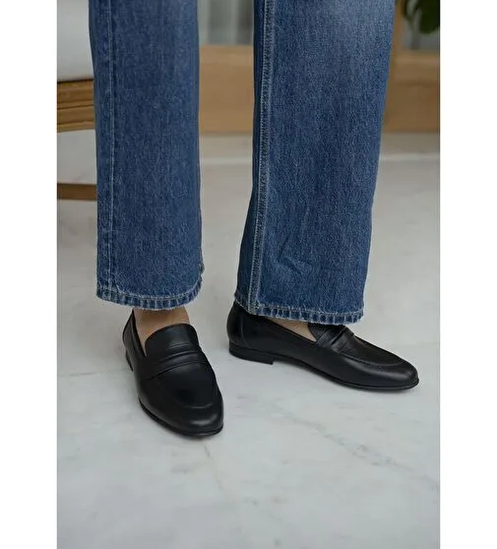 Wigins Siyah Hakiki Deri Babet - Görsel 1