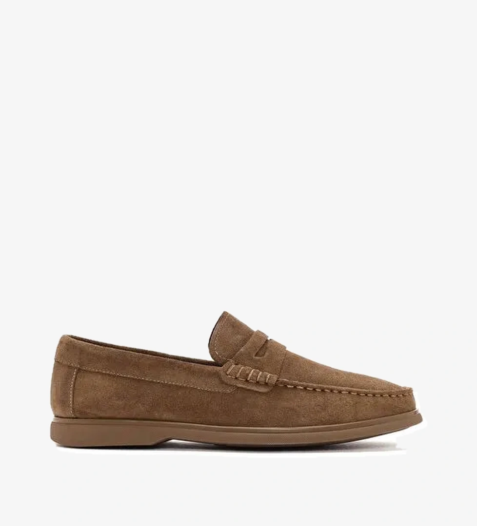 Derimod Fly Erkek Vizon Süet Deri Casual Loafer 25SFD632410 - Görsel 1
