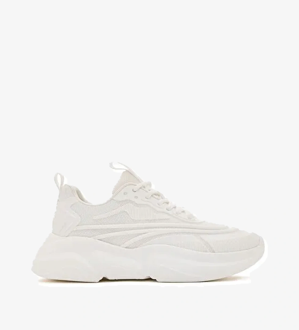 Kadın Beyaz Bağcıklı Kalın Tabanlı Sneaker 25SFD431114 - Görsel 1