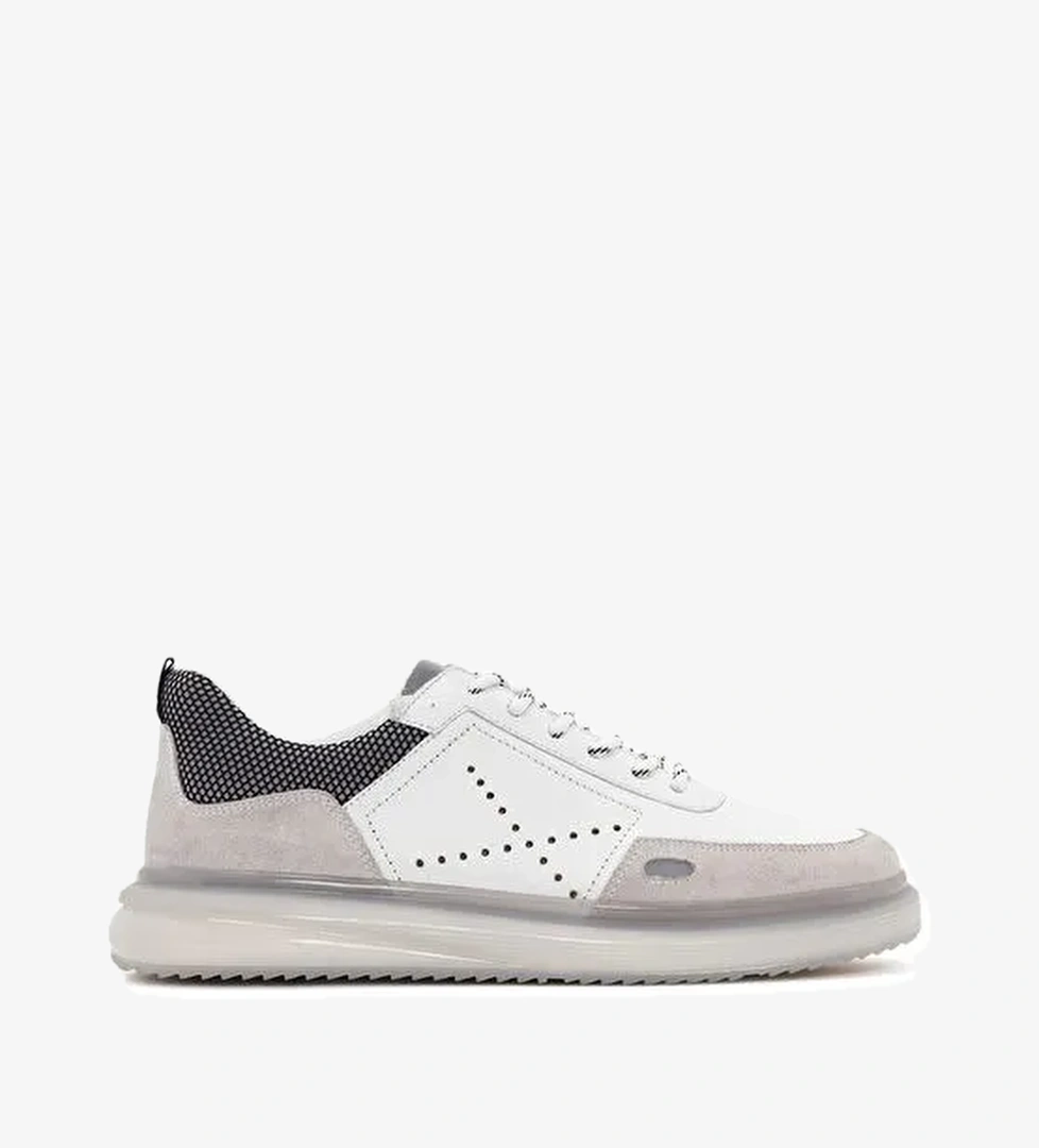 Derimod Derimod Erkek Beyaz Bağcıklı Deri Sneaker 25SFD640714 Boyner'de! Beyaz - 1. görsel