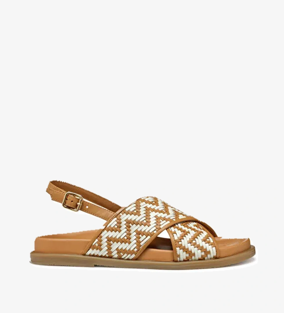 Geox Taba Kadın Deri Sandalet D55YWE - Görsel 1