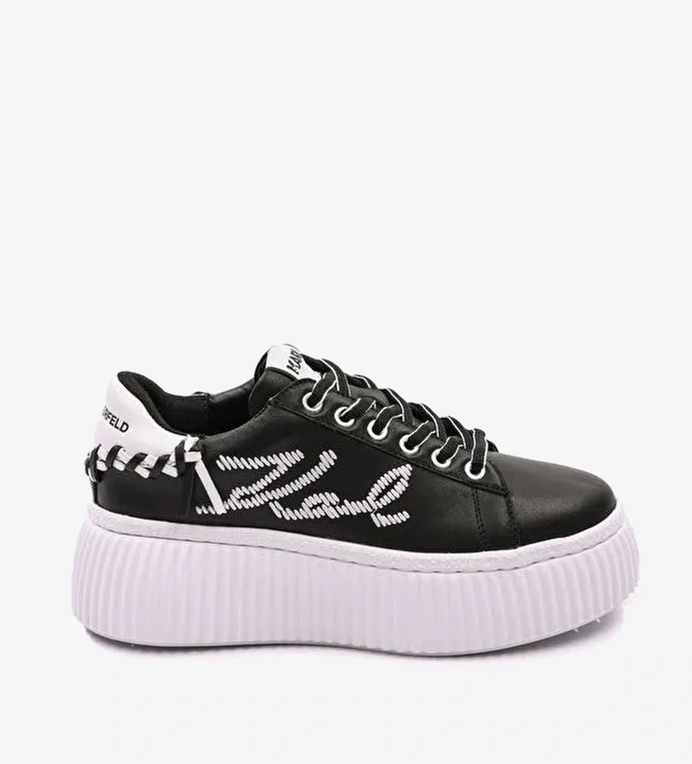 Karl Lagerfeld Karl Lagerfeld Siyah Beyaz Kadın Deri Sneaker Kl42372 model görseli