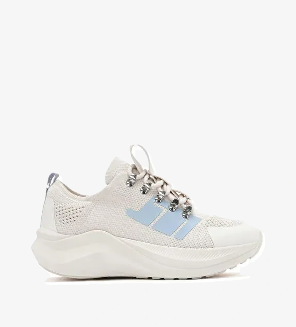 Derimod Zero Kadın Gri Kalın Tabanlı Bağcıklı Kumaş Sneaker 25SFD43166F - Görsel 1