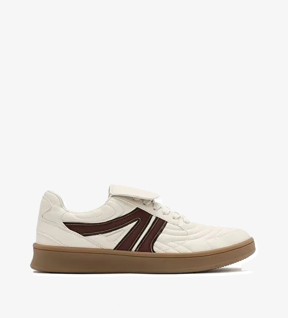 Kadın Bej Bağcıklı Sneaker 25SFD430618 - Görsel 1