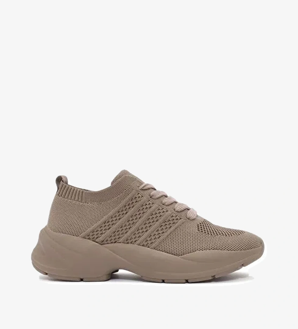 Derimod Zero Kadın Vizon Bağcıklı Kalın Tabanlı Sneaker 25SFD43146F - Görsel 1