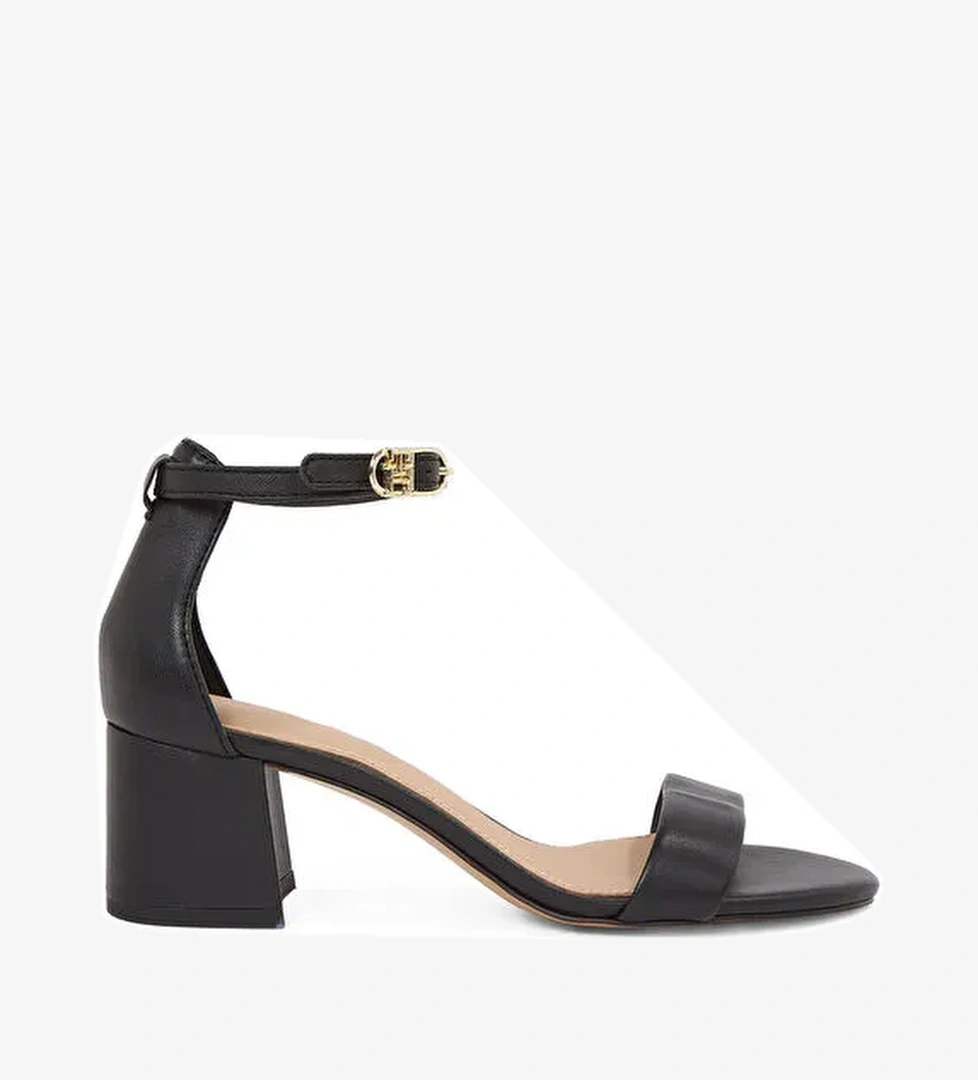 Tommy Hilfiger Tommy Hilfiger Siyah Bej Kadın Deri Topuklu Ayakkabı Fw0fw08673 model görseli