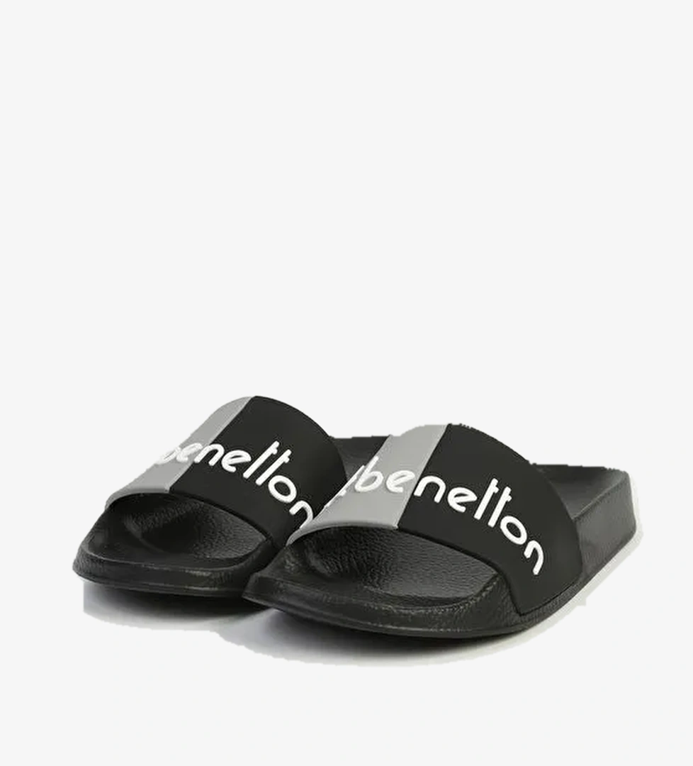 Benetton Siyah Gri Kadın Terlik BN-1433 - Görsel 1