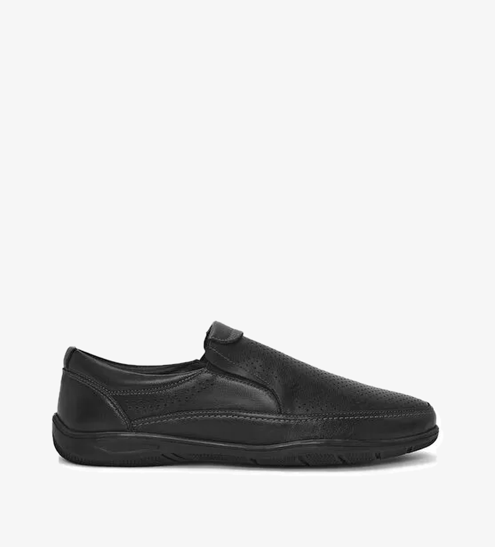 Erkek Siyah Deri Casual Loafer 25SFD711218 - Görsel 1