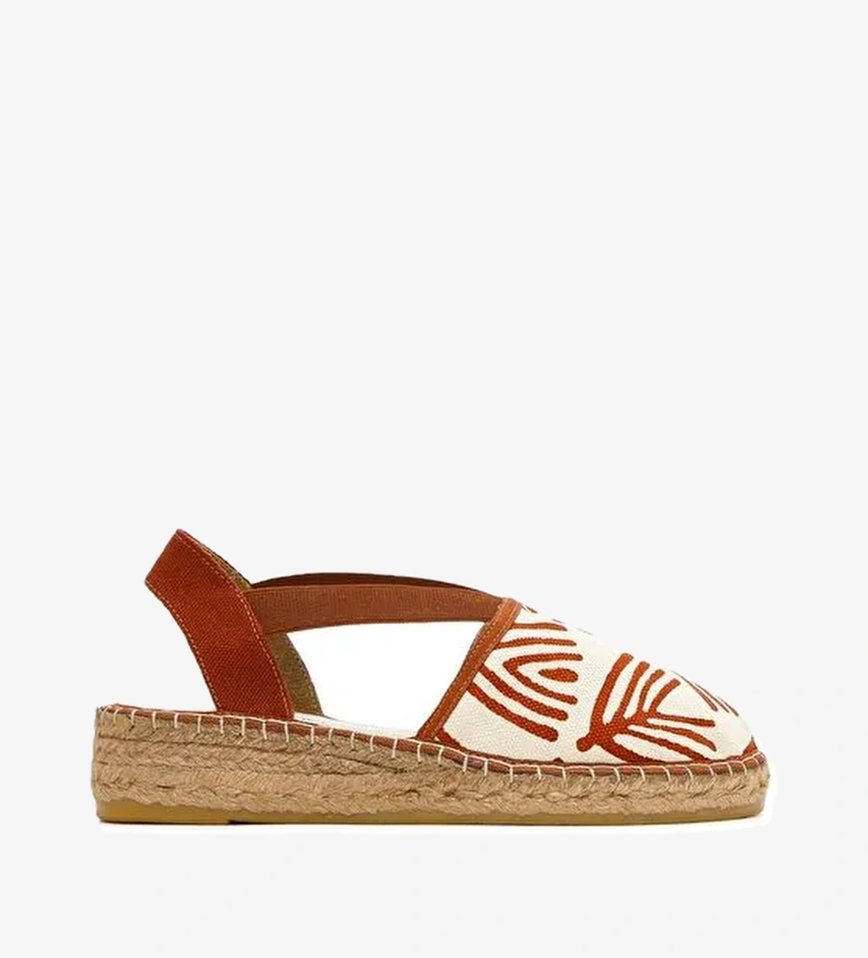 Kastamonu Taş Baskı Kadın Taba Desenli Espadril 25SFD20816F - Görsel 1