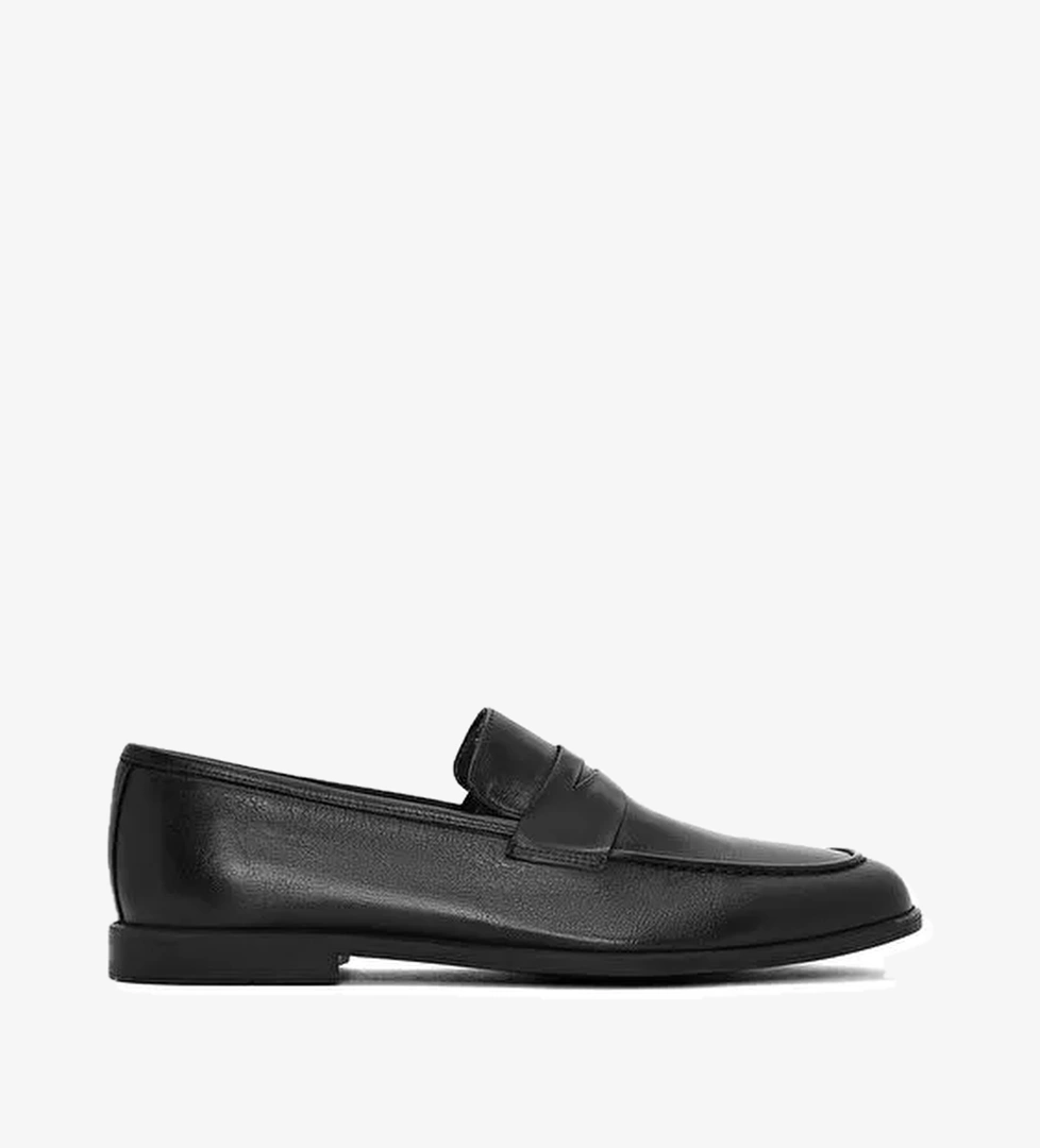Erkek Siyah Deri Casual Loafer 25SFD790218 - Görsel 1