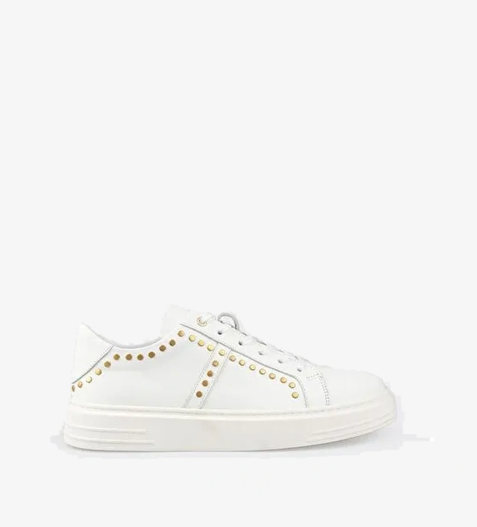 Beyaz Deri Erkek Spor Ayakkabı - Görsel 1