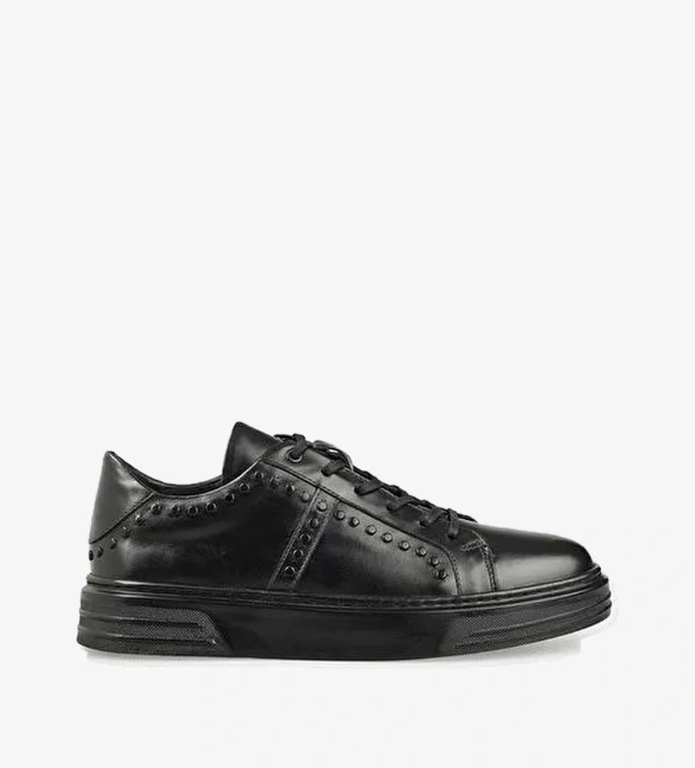 Siyah Deri Erkek Spor Ayakkabı - Görsel 1