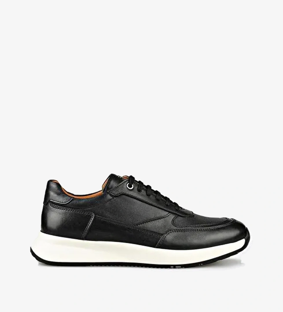 Siyah Deri Erkek Spor Ayakkabı - Görsel 1