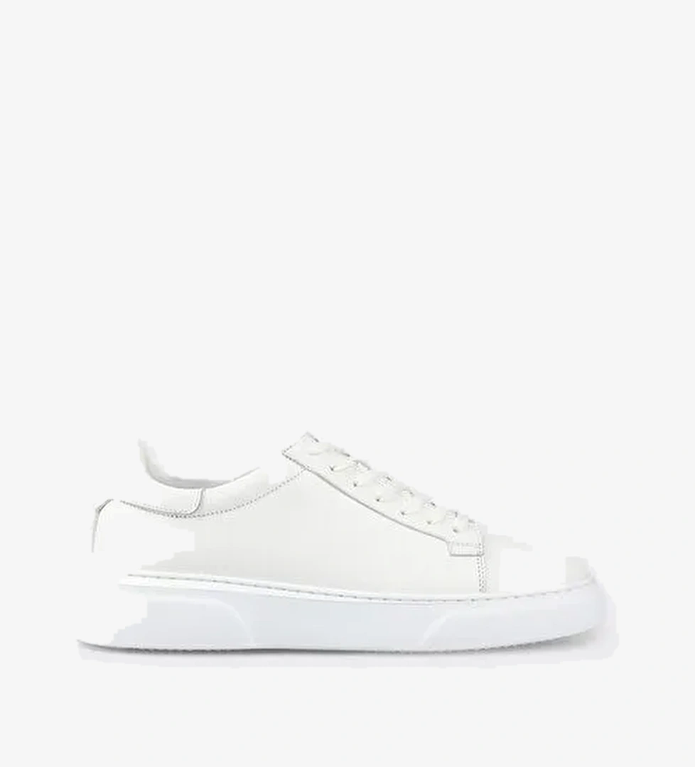 Beyaz Deri Erkek Günlük Ayakkabı - Görsel 1