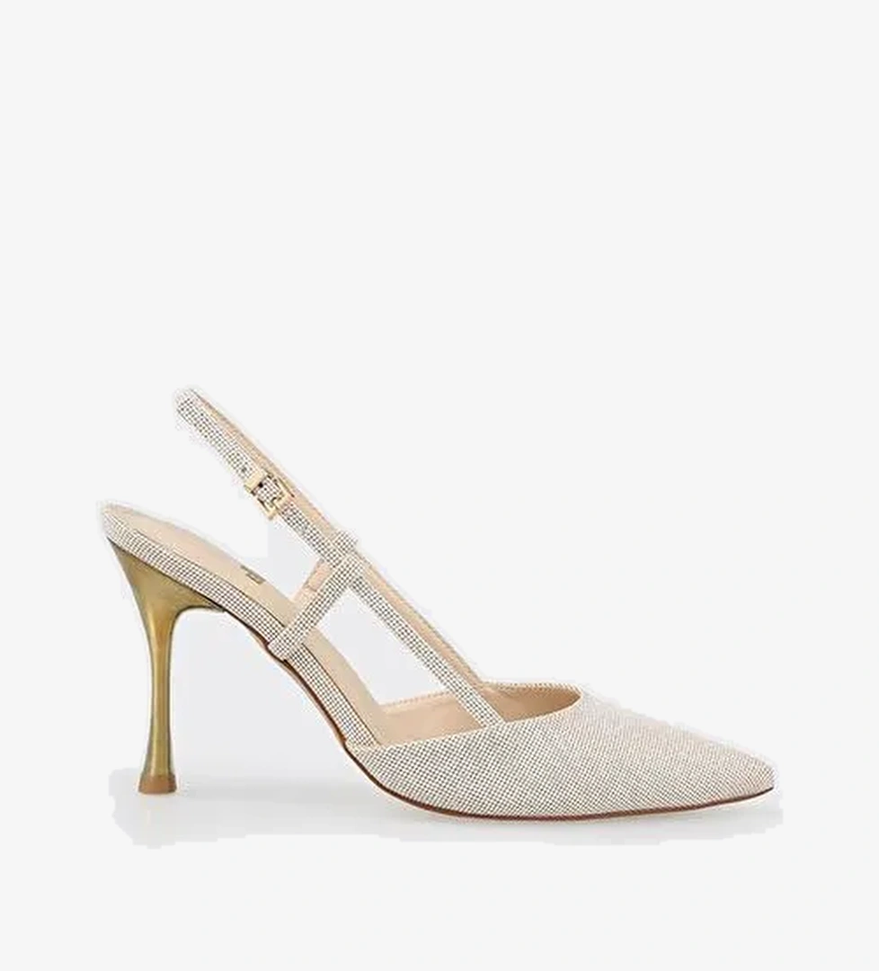 Ekru Kadın Topuklu Ayakkabı - Görsel 1