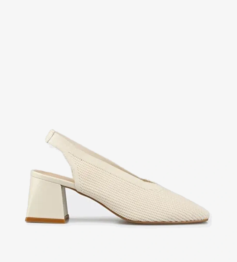 Ekru Kadın Topuklu Ayakkabı - Görsel 1